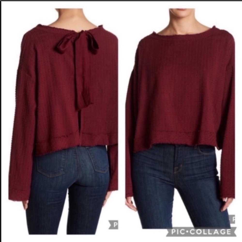 Free People walking in Hueco crop sweater Small